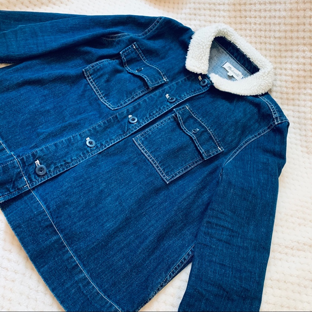 Madewell Northward Sherpa Editi Swing Denim Jacket